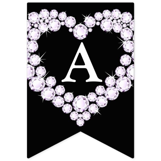 Diamant Hochzeit 60 Jahre Jubiläum Foto schwarz Wimpelkette (Dritte Fahne)