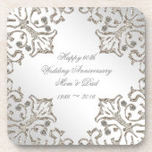 Diamant-Hochzeits-Jahrestags-Untersetzer des Getränkeuntersetzer (Vorderseite)