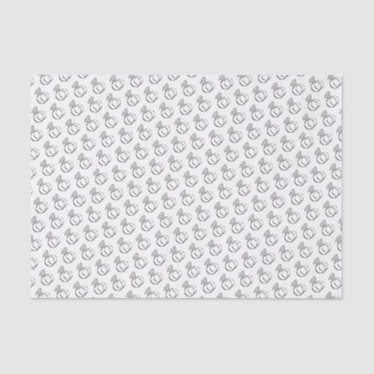 Diamant-Hochzeits-Ring-Set-Muster-Entwurf Seidenpapier (Vorderseite)