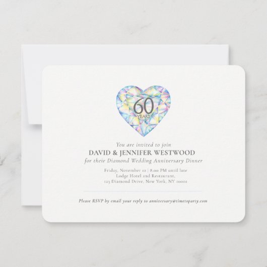 Diamant Hochzeitsfeier Liebe so stark Einladung (Rückseite)