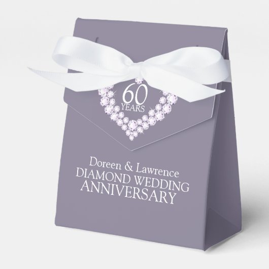 Diamant Hochzeitsherz 60 Jahre Dankeschön für Box Geschenkschachtel (Vorderseite)