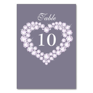 Diamant Hochzeitsherz-Tischnummern Tischnummer