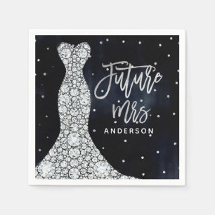 Diamant Hochzeitskleid Modern Blau Brautparty Serviette