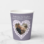 Diamant Hochzeitstag 60. Foto grau Pappbecher (Vorderseite)