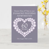 Diamant Hochzeitstag Mama und Papa Karte (Gelbe Blume)