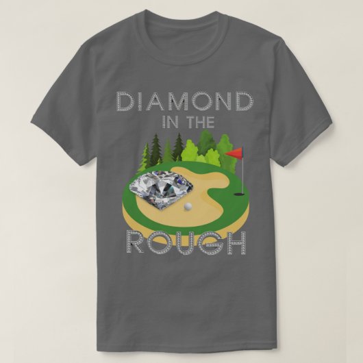 Diamant im rauen Golf Golfer Golf Ball T-Shirt (Design vorne)