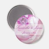 Diamant in einer rosa Rose Persönlichen Hochzeit Magnet (Vorderseite/Rückseite)