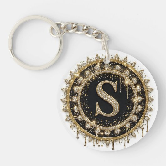 Diamant Initial S Juwel Schmuck Schlüsselanhänger (Vorderseite)