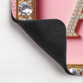 Diamant Initiale A Goldrahmen Pink Glitter Monogra Mousepad (Ecke)