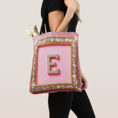 Diamant Initiale E Goldrahmen Pink Glitter Monogra Tasche (Von Nahem)