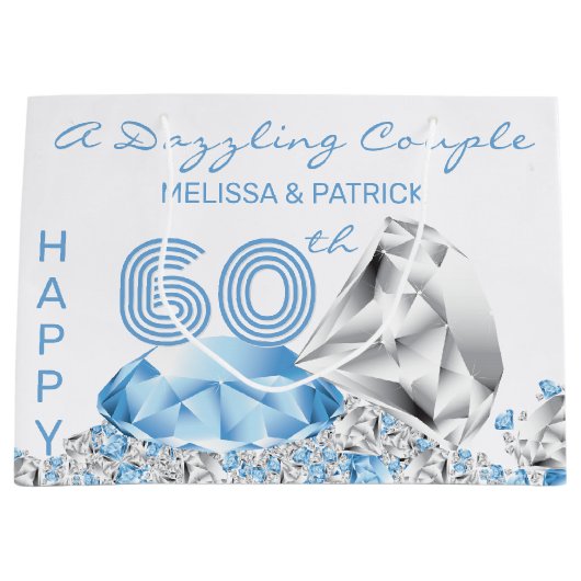 Diamant-Jahrestag Große Geschenktüte (Vorderseite)