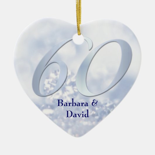 Diamant-Jahrestags-Verzierung Keramikornament (Vorne)