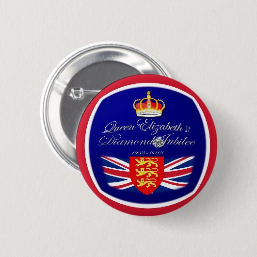 Diamant-Jubiläum-Andenken ~ Knopf/Button/Abzeichen Button (Vorne & Hinten)