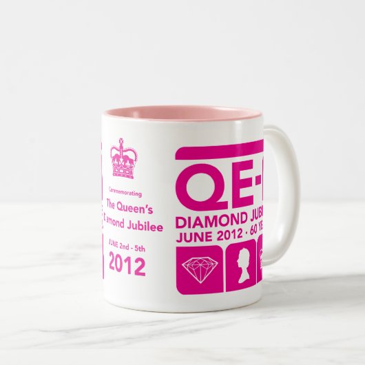 Diamant-Jubiläum-GedenkTasse Zweifarbige Tasse (VorderseiteRechts)