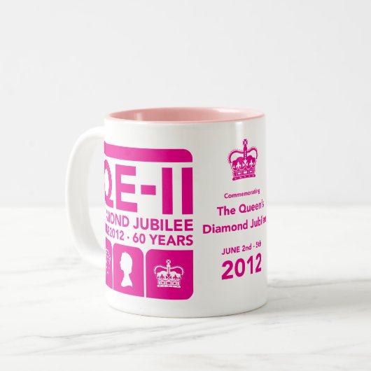 Diamant-Jubiläum-GedenkTasse Zweifarbige Tasse (Vorderseite Links)