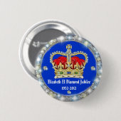 Diamant-Jubiläum-Kronen-Abzeichen Button (Vorne & Hinten)