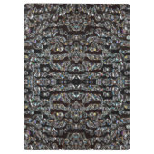 Diamant Juwel Muster elegante silberne schwarz Klemmbrett (Rückseite)