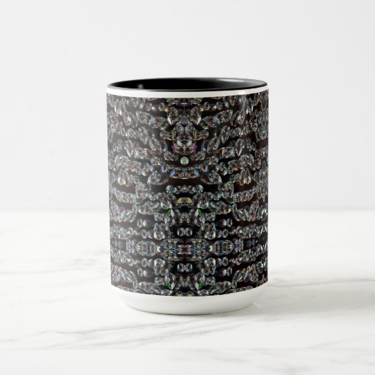 Diamant Juwel Muster elegante silberne schwarz Tasse (Zentrum)