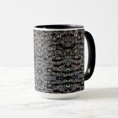 Diamant Juwel Muster elegante silberne schwarz Tasse (VorderseiteRechts)