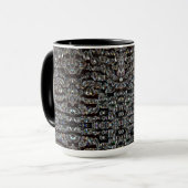 Diamant Juwel Muster elegante silberne schwarz Tasse (Vorderseite Links)
