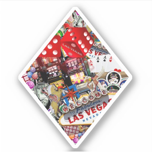 Diamant Kartenform - Gamblers Deluxe Aufkleber (Vorderseite)