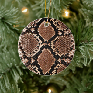 Diamant-Klapperschlange Schlangenhaut Keramik Ornament