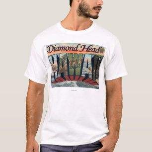 Diamant-Kopf, Hawaii - große Buchstabe-Szenen T-Shirt