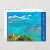 Diamant-Kopf Leuchtturm blau Postkarte (Vorne/Hinten)