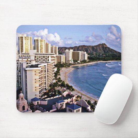 Diamant-Kopf - Waikiki Strand, Oahu Mousepad (Mit Mouse)