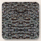 Diamant Kristall-Muster silberschwarz elegant Getränkeuntersetzer (Vorderseite)