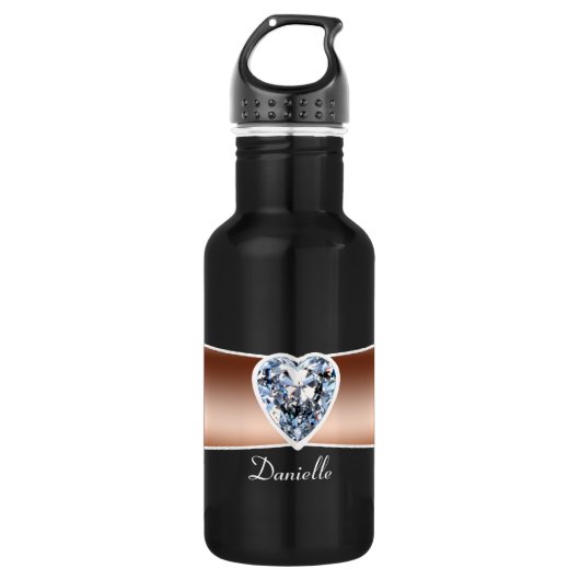 Diamant - kupfernes personalisiertes edelstahlflasche (Vorderseite)