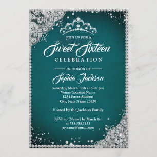 Diamant-Lace-Sparkling-Tiara Türkis Silber Sweet 1 Einladung
