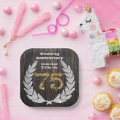 Diamant Laurel & 75. Gold, Hochzeitstag Pa Pappteller (Party)