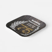 Diamant Laurel & 75. Gold, Hochzeitstag Pa Pappteller (Gewinkelt)