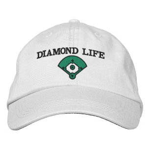 Diamant-Leben-Softball Bestickte Baseballkappe