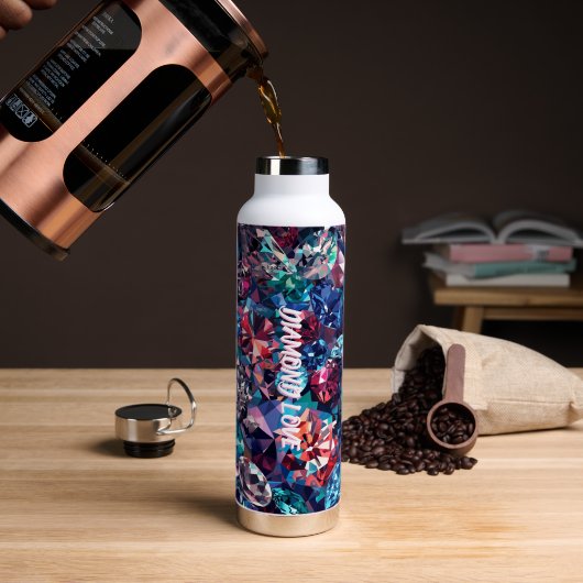 Diamant-Liebe Trinkflasche (Kaffee (gedreht))