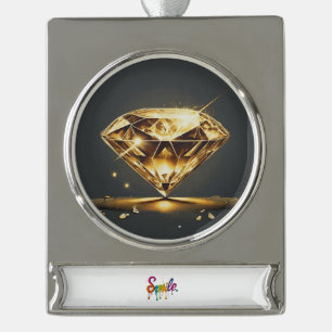 Diamant Light Black Banner-Ornament Silber