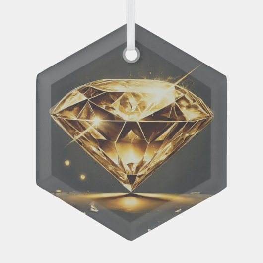 Diamant Light Black Ornament Aus Glas (Vorderseite)