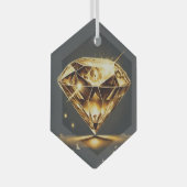 Diamant Light Black Ornament Aus Glas (Vorderseite Rechts)