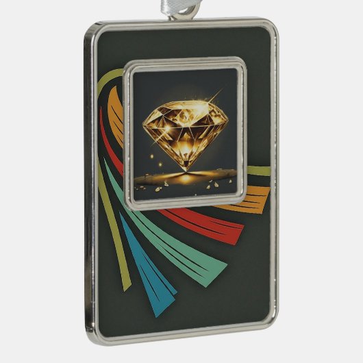 Diamant Light Black Rahmen-Ornament Silber (Rechts)