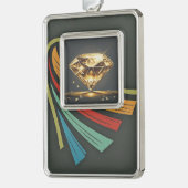 Diamant Light Black Rahmen-Ornament Silber (Links)