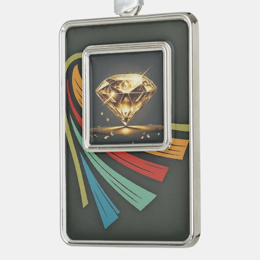 Diamant Light Black Rahmen-Ornament Silber (Links)