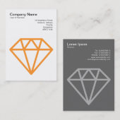 Diamant - Light Orange auf Weiß Visitenkarte (Vorne/Hinten)