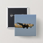 Diamant Lil B-24 Bomber, landend bei Oshkosh, Button (Vorne & Hinten)