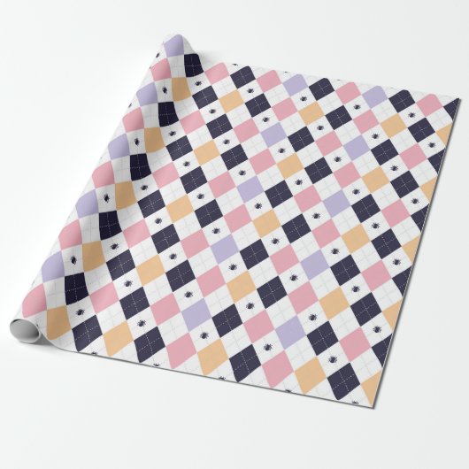 Diamant Lila rosa mit Spinnen Geschenkpapier (Ungerollt)