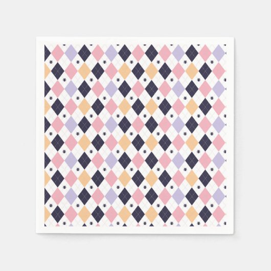 Diamant Lila rosa mit Spinnen Serviette (Vorderseite)