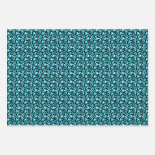 Diamant, Lila und Aquamarin Geschenkpapier Set (Vorderseite)