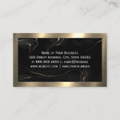 Diamant-Logo | Schwarzer Marmor | Gold Metallic Visitenkarte (Rückseite)