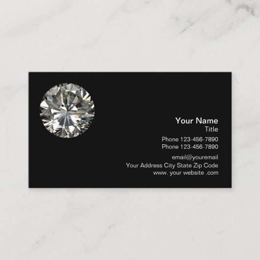 Diamant-Logo-Vorlage Visitenkarte (Vorderseite)