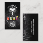Diamant-Martini-Glas-Logo | QR-Code Visitenkarte (Vorne/Hinten)